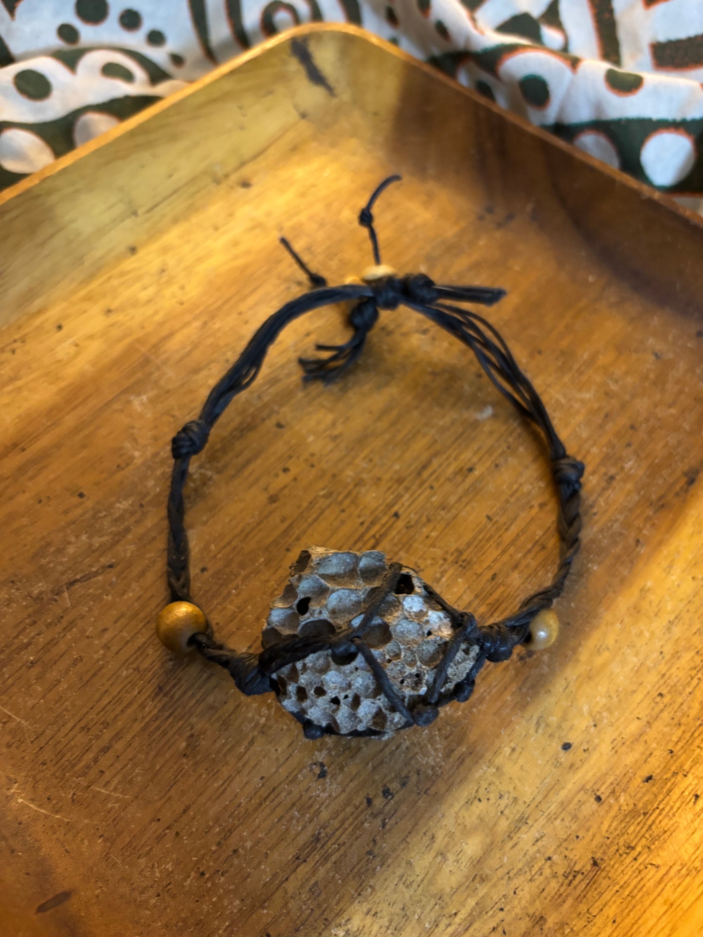 Larger Coral Hemp Bracelet