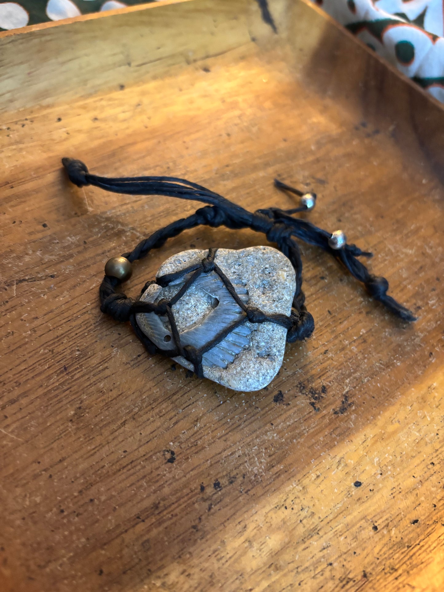 Shell in Stone Hemp Bracelet