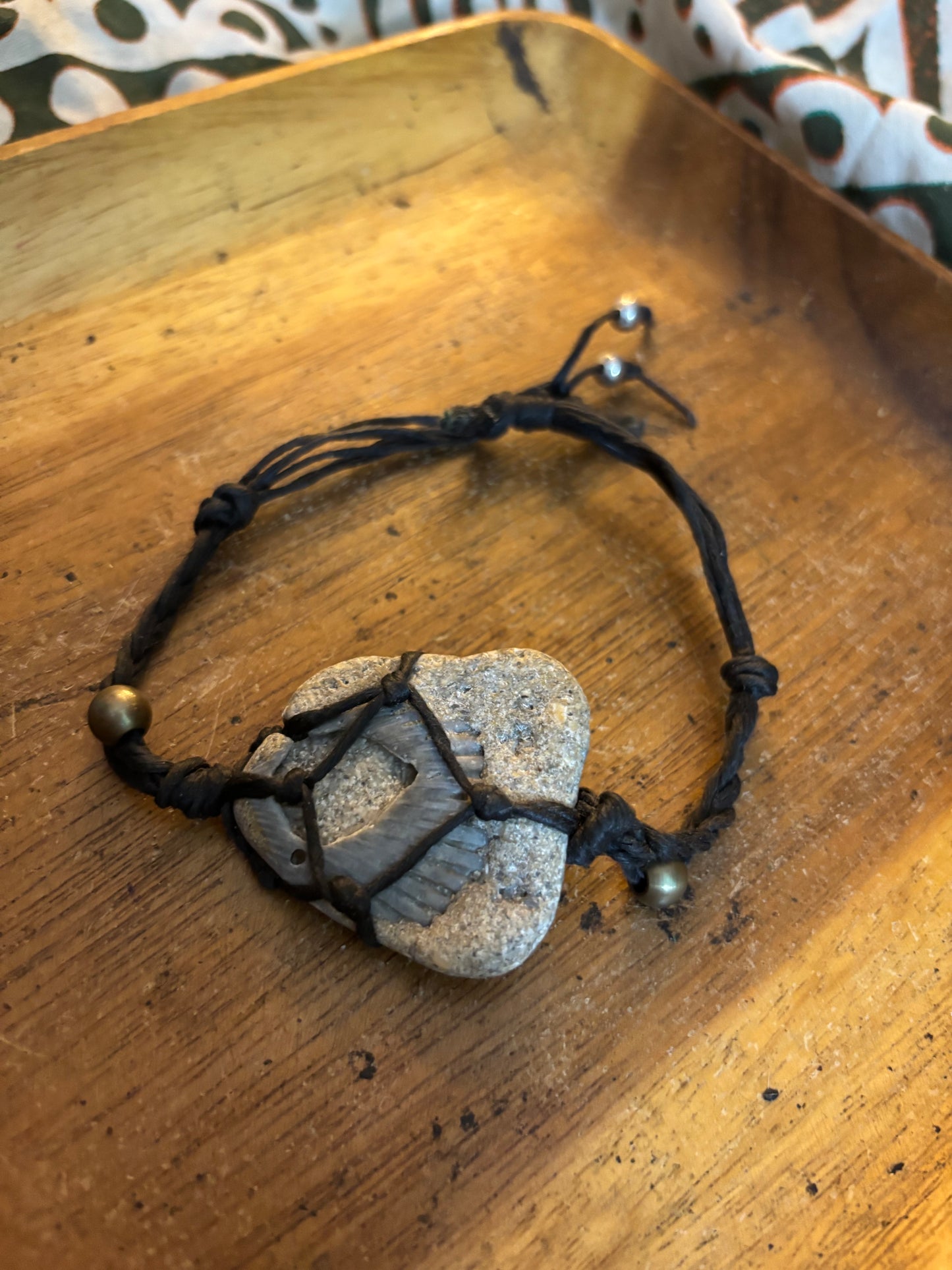 Shell in Stone Hemp Bracelet