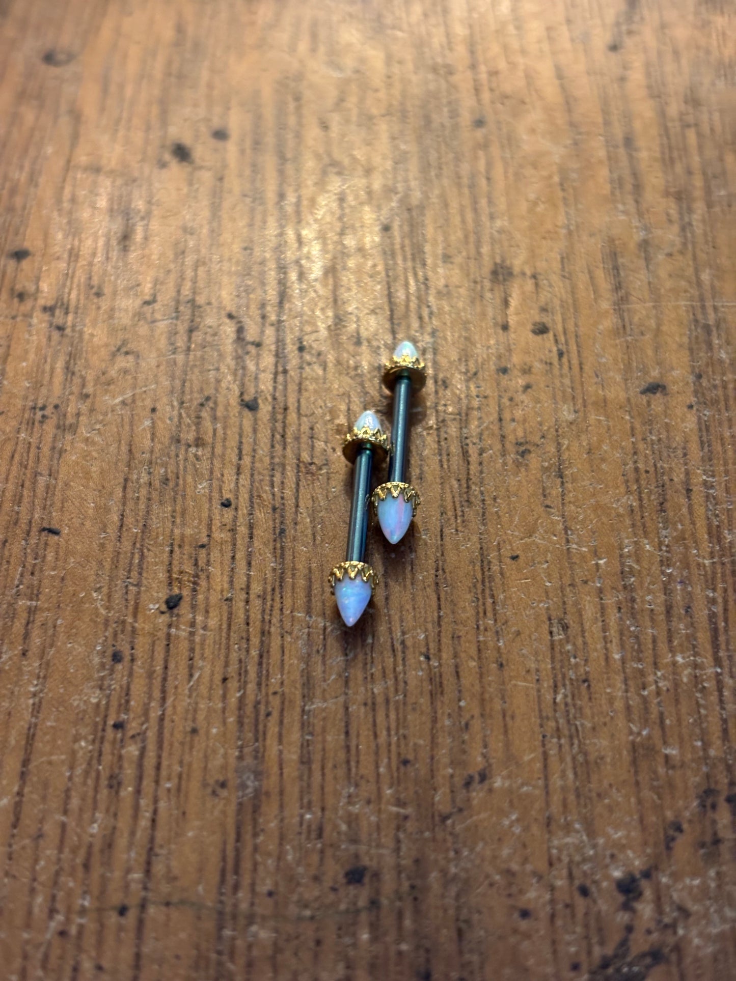 Spike Opal Gold Nipple Body Jewelry
