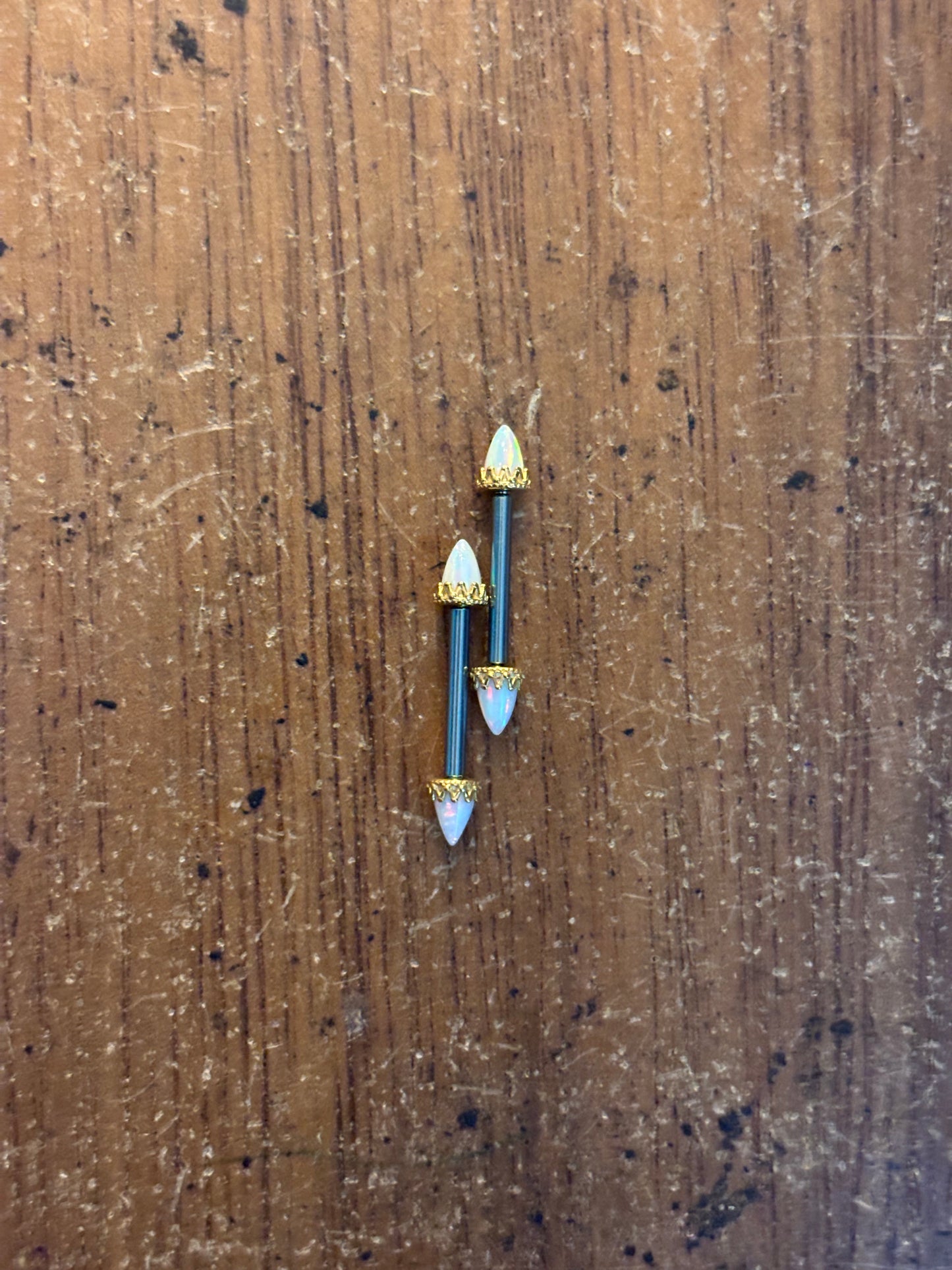Spike Opal Gold Nipple Body Jewelry