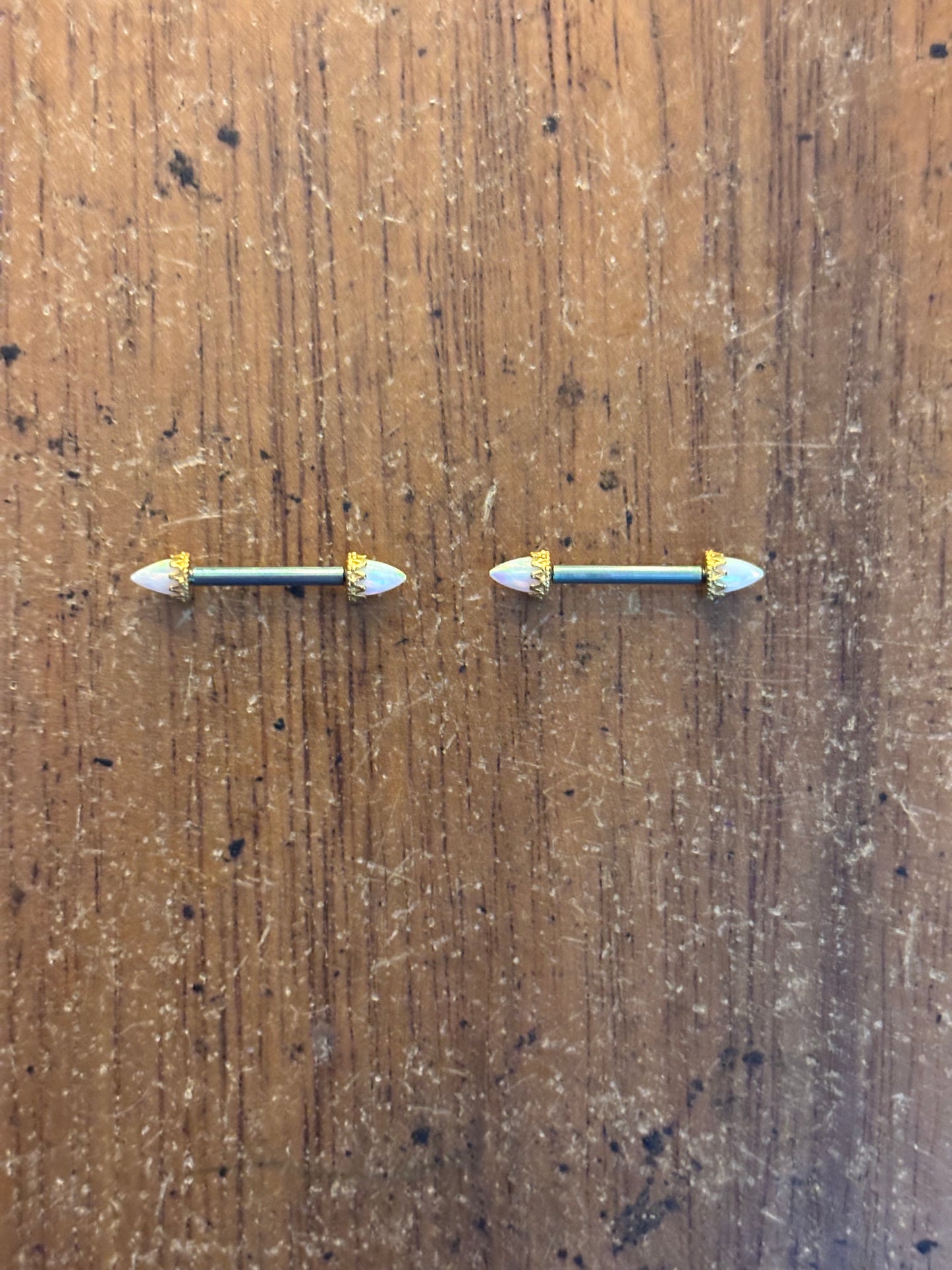 Spike Opal Gold Nipple Body Jewelry
