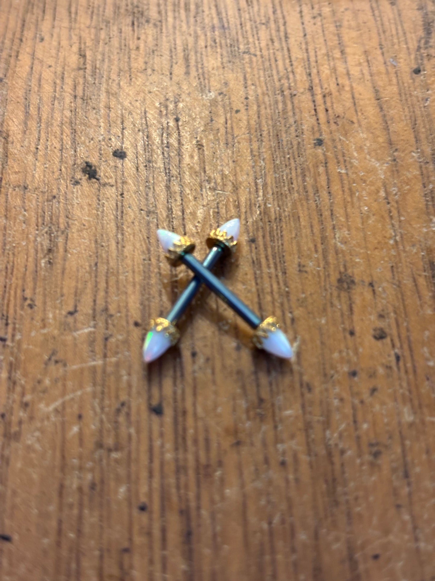 Spike Opal Gold Nipple Body Jewelry