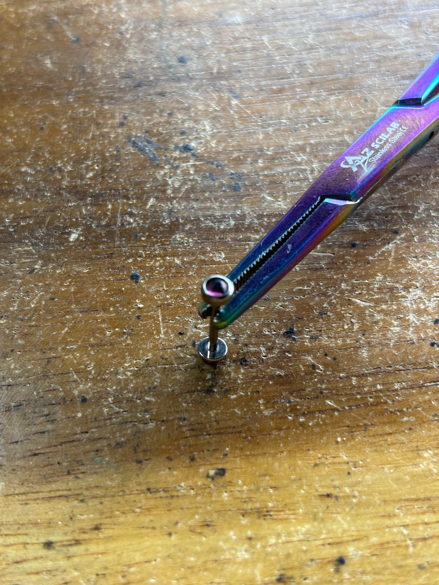 4mm Amethyst 16g 7/16 Labret
