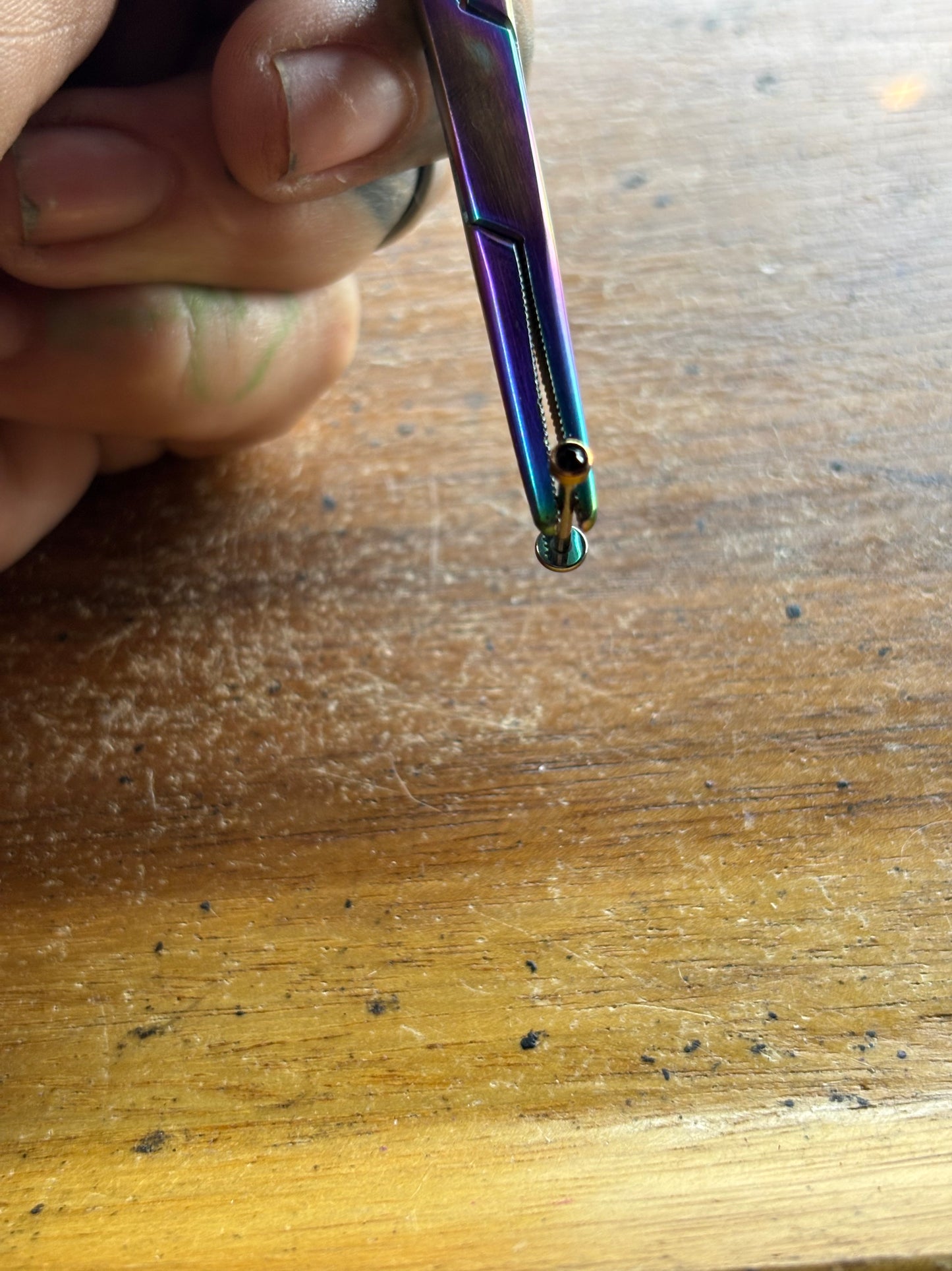 3mm Jet Anodized Rose Gold 16g 7/16 Labret