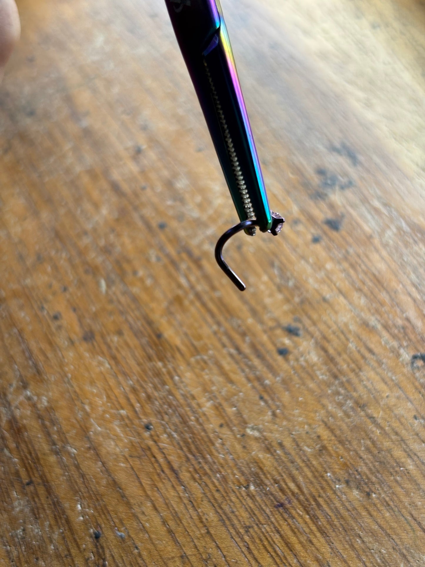 Pink 18g J curve nose jewelry