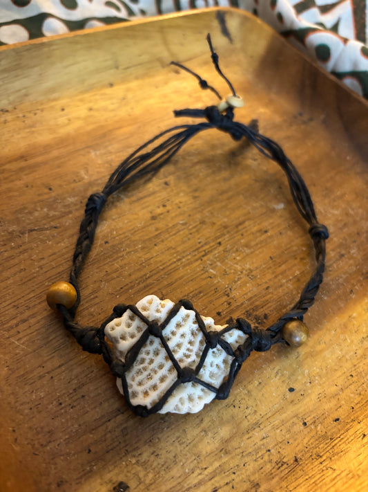 Large Coral Hemp Bracelet