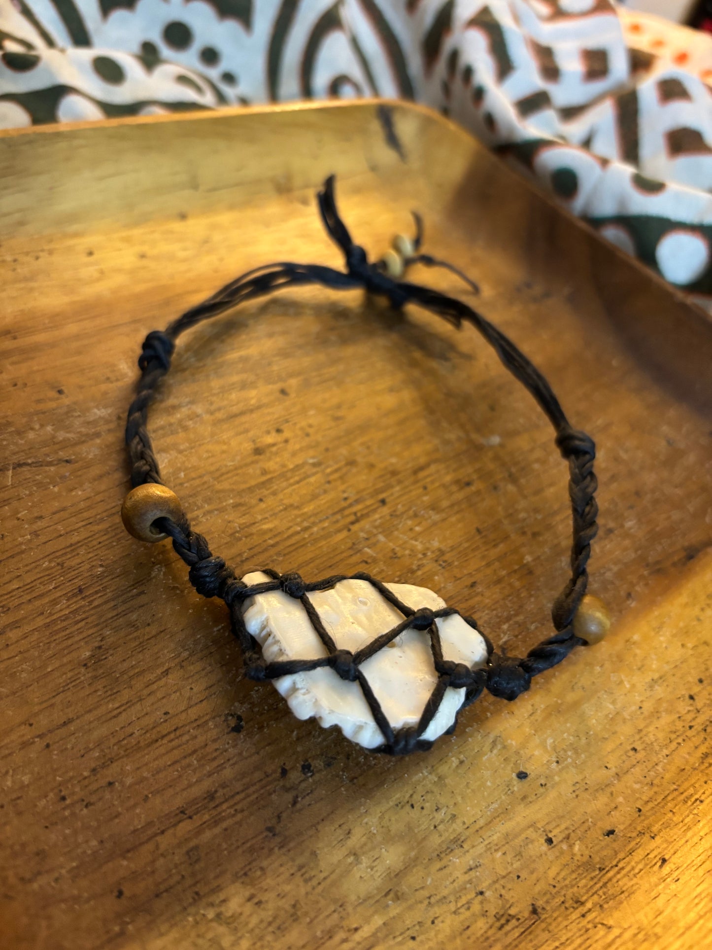 Large Coral Hemp Bracelet