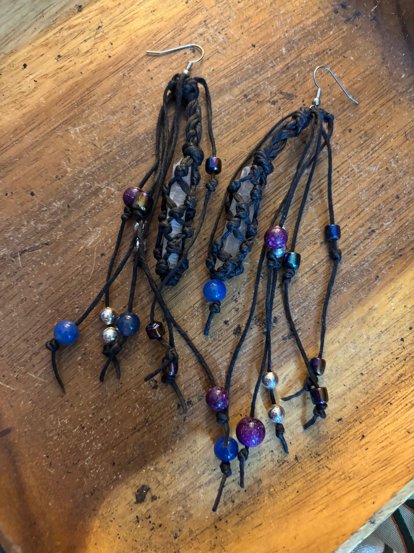Hip Quartz Crystals Wrapped Earrings