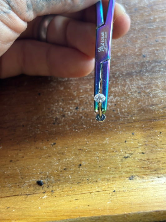 4mm Clear 16g 7/16 Labret