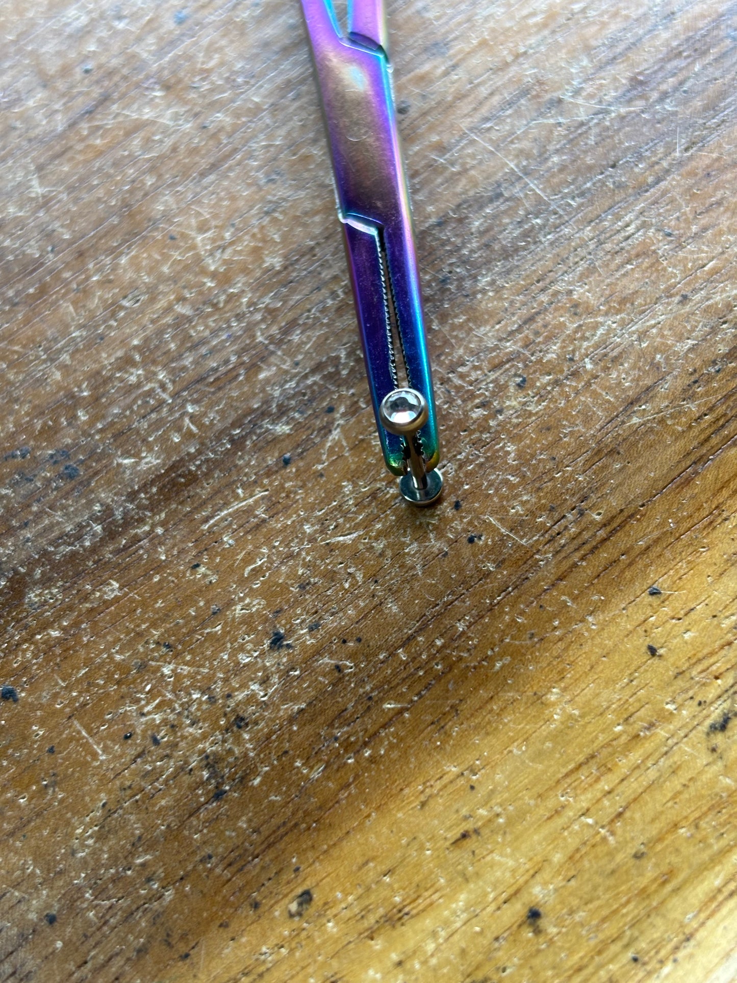 4mm Bezold Clear Labret 16g 7/16