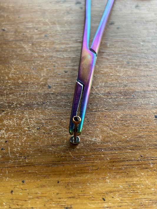 3mm Jet Anodized  Rose Gold 16g 7/16 Labret