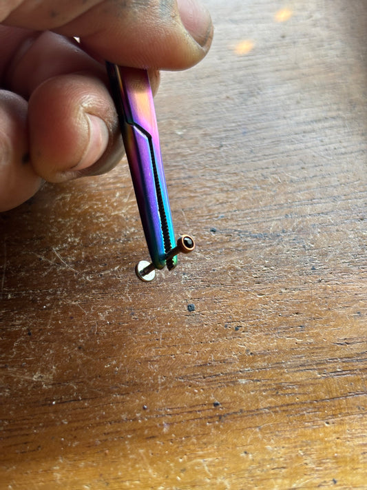 3mm Jet Anodized  Rose Gold 16g 7/16 Labret